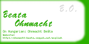 beata ohnmacht business card